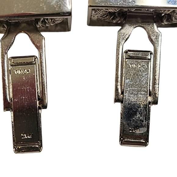 Stunning Vintage Cufflinks And Tie Pin Green Rhinestone Silvertone Alstein‎ Box - Picture 12 of 16